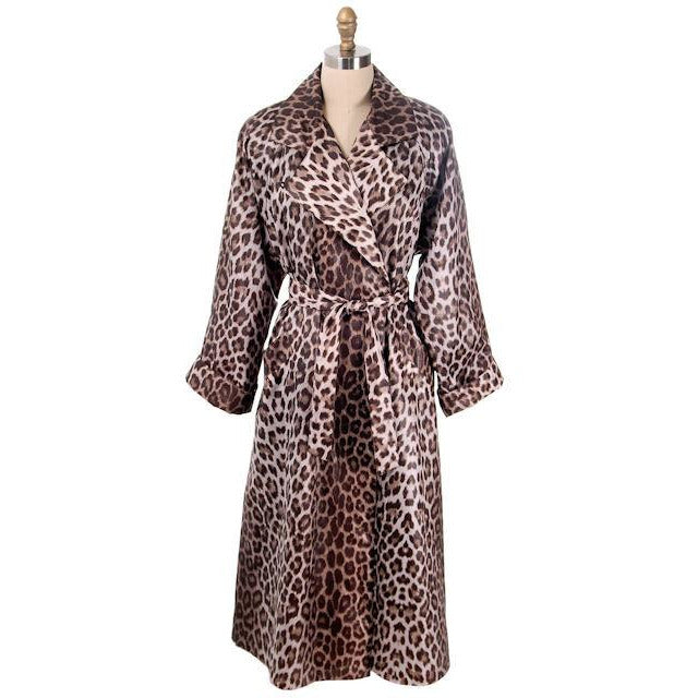 Vintage Leopard Printed Trench Coat Count Romi 1970s M-L Women's,New Arrivals Count Romi