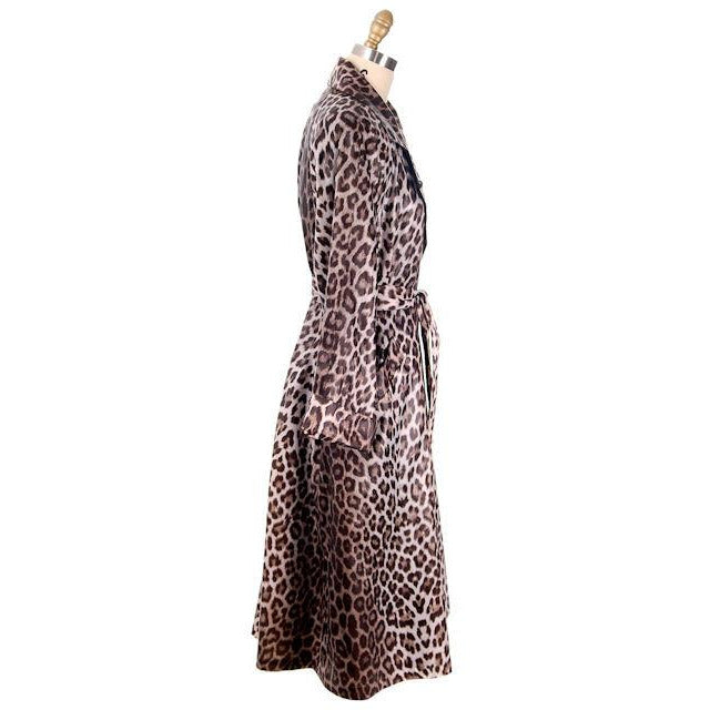 Vintage Leopard Printed Trench Coat Count Romi 1970s M-L Women's,New Arrivals Count Romi