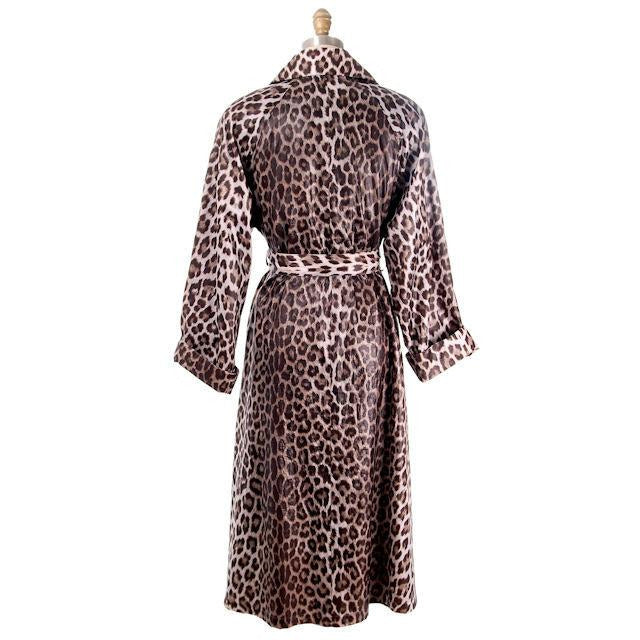 Vintage Leopard Printed Trench Coat Count Romi 1970s M-L Women's,New Arrivals Count Romi