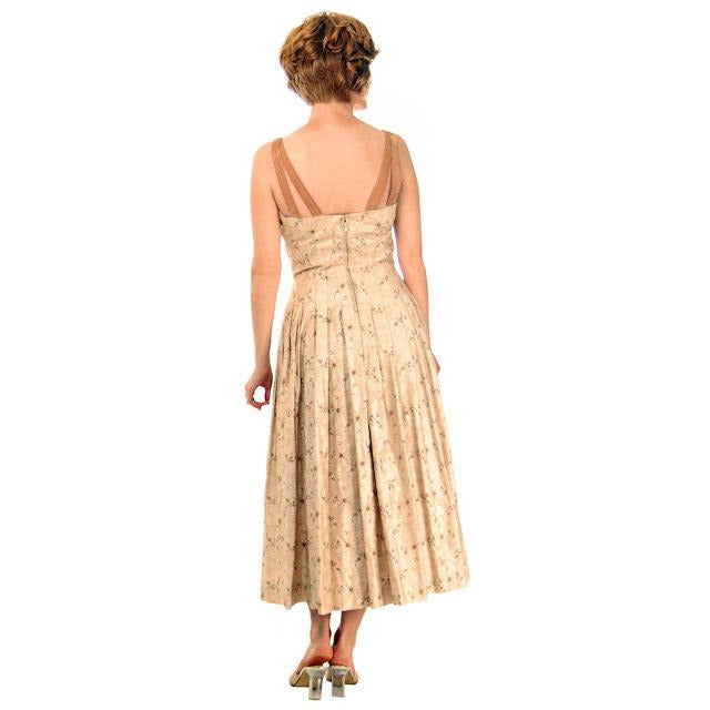 Vintage Sundress Embroidered Cotton Carlye 1950s Full Skirt Small Women's,New Arrivals Carlye