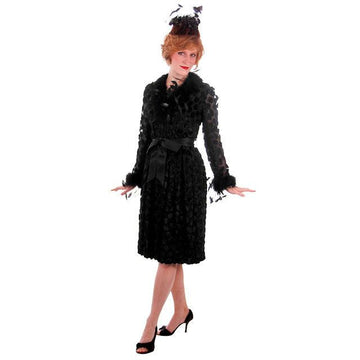 Vintage Black Silk Burn Out Velvet Cocktail Dress w Feathers Sarmi 1960s  Small - The Best Vintage Clothing
 - 1