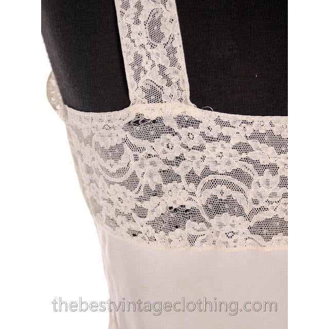 Vintage Fischer Heavenly Silk Lingerie Bias Cut Slip 1940s Small Wide Lace lingerie The Best Vintage Clothing