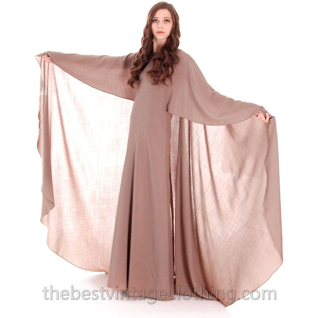 Stunning Vuokko Circle Cape Gown 1960s Black Wool Voile Iconic Design Finland 38 /8 marimekko The Best Vintage Clothing