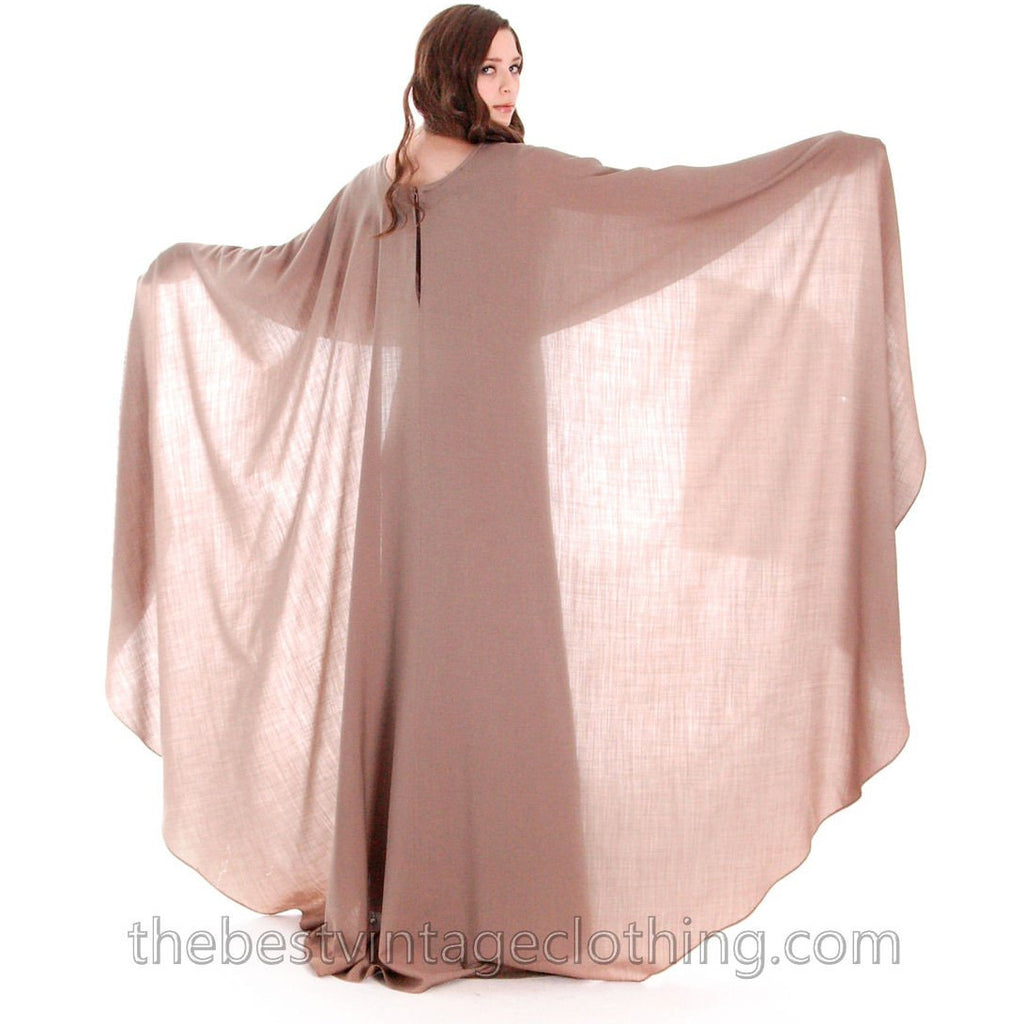 Stunning Vuokko Circle Cape Gown 1960s Black Wool Voile Iconic Design Finland 38 /8 marimekko The Best Vintage Clothing