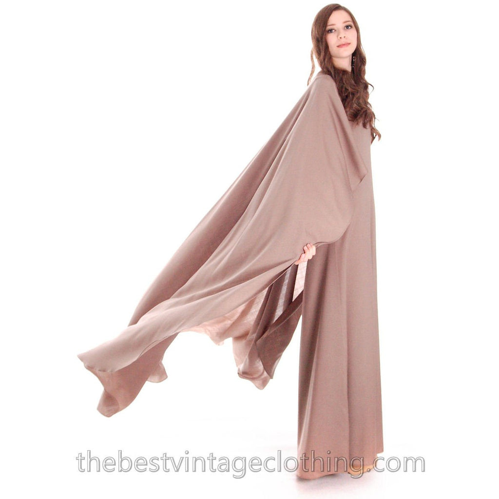 Stunning Vuokko Circle Cape Gown 1960s Black Wool Voile Iconic Design Finland 38 /8 marimekko The Best Vintage Clothing