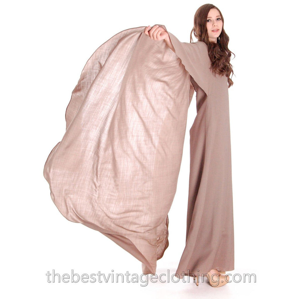 Stunning Vuokko Circle Cape Gown 1960s Black Wool Voile Iconic Design Finland 38 /8 marimekko The Best Vintage Clothing