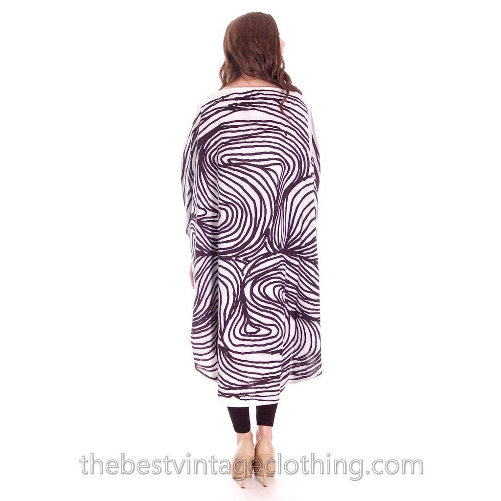 Vuokko Myllynkivi Vintage 1964 Circle Dress Abstract Black & White Print Iconic Free Size marimekko The Best Vintage Clothing