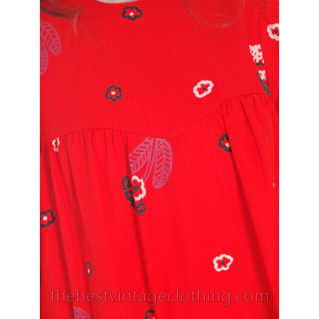 Vintage 1970s Dress Pia & Paula Maxi Fab Red Print 38/UK 12/US 8-10 marimekko The Best Vintage Clothing