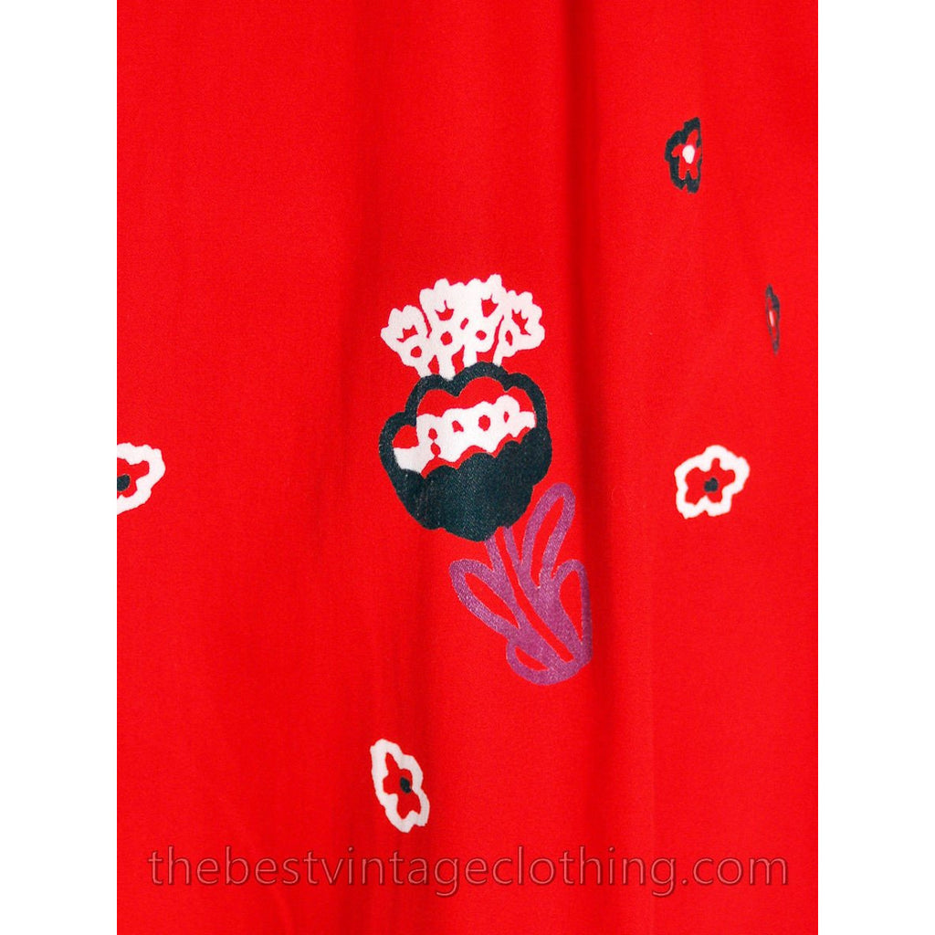 Vintage 1970s Dress Pia & Paula Maxi Fab Red Print 38/UK 12/US 8-10 marimekko The Best Vintage Clothing