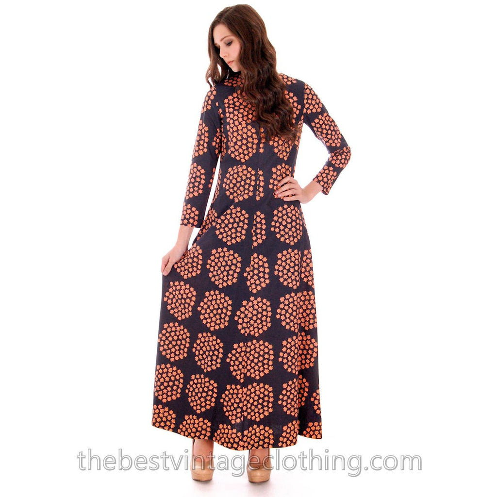 Rare Marimekko Dress Puketti 1964 Label Maxi Dress 100% Cotton 36/8 marimekko The Best Vintage Clothing
