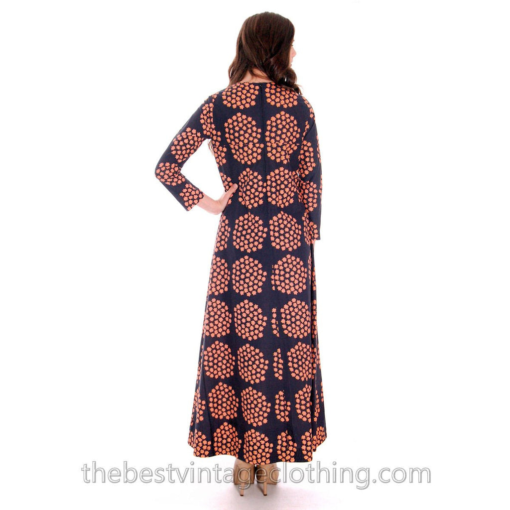 Rare Marimekko Dress Puketti 1964 Label Maxi Dress 100% Cotton 36/8 marimekko The Best Vintage Clothing