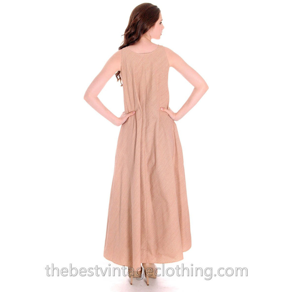 Vintage 1970s Vuokko Nurmesniemi Tent Dress Maxi Red Striped 100% Cotton 36/6 marimekko The Best Vintage Clothing