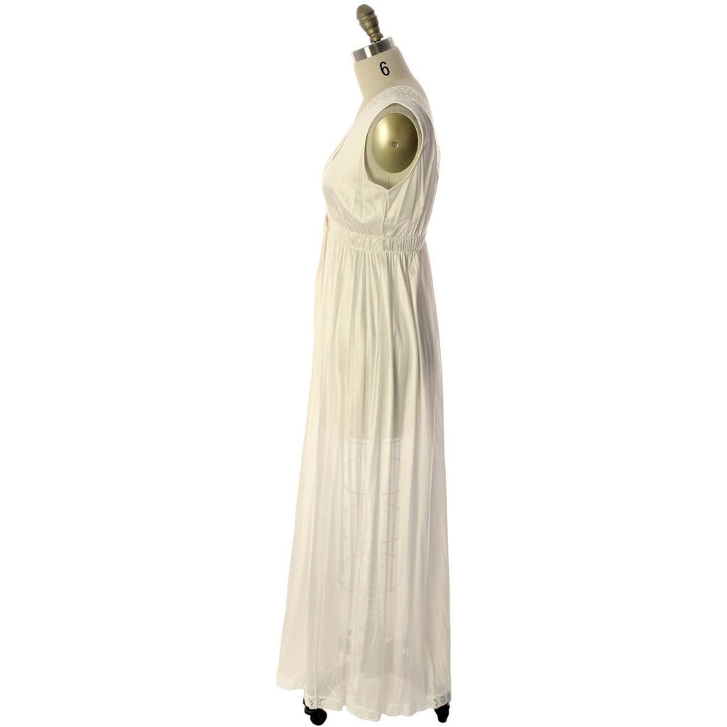 VTG Miss Elaine Blush White Nylon Bridal Peignoir O/S NWT Large 1960s lingerie The Best Vintage Clothing