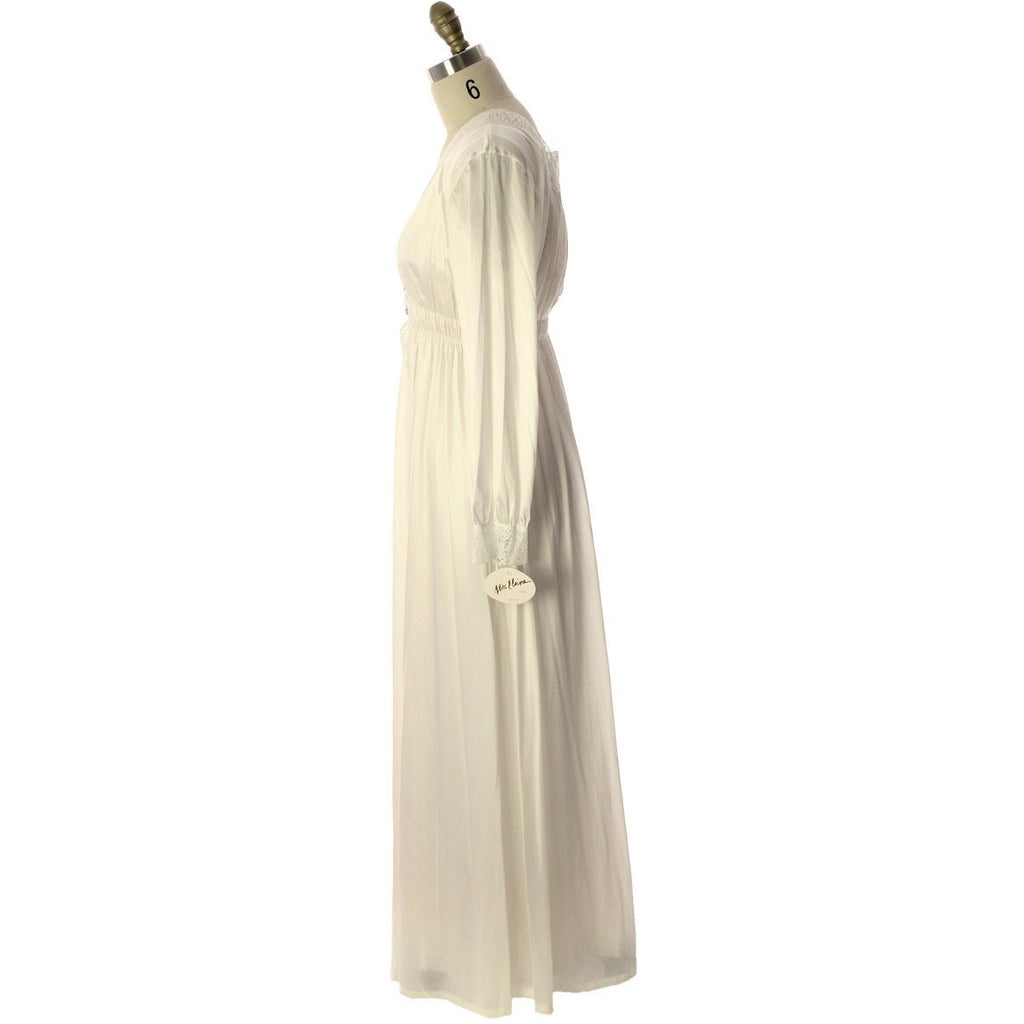 VTG Miss Elaine Blush White Nylon Bridal Peignoir O/S NWT Large 1960s lingerie The Best Vintage Clothing