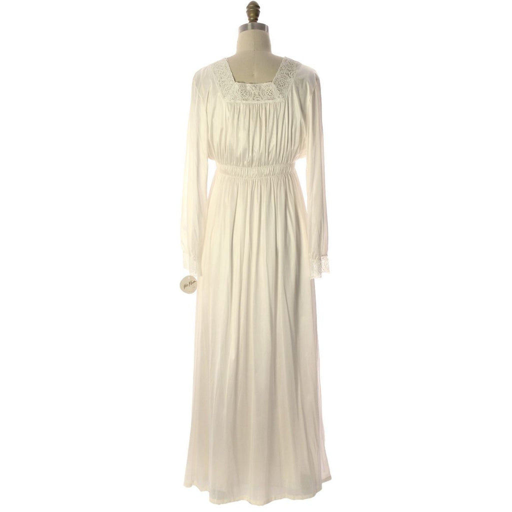 VTG Miss Elaine Blush White Nylon Bridal Peignoir O/S NWT Large 1960s lingerie The Best Vintage Clothing