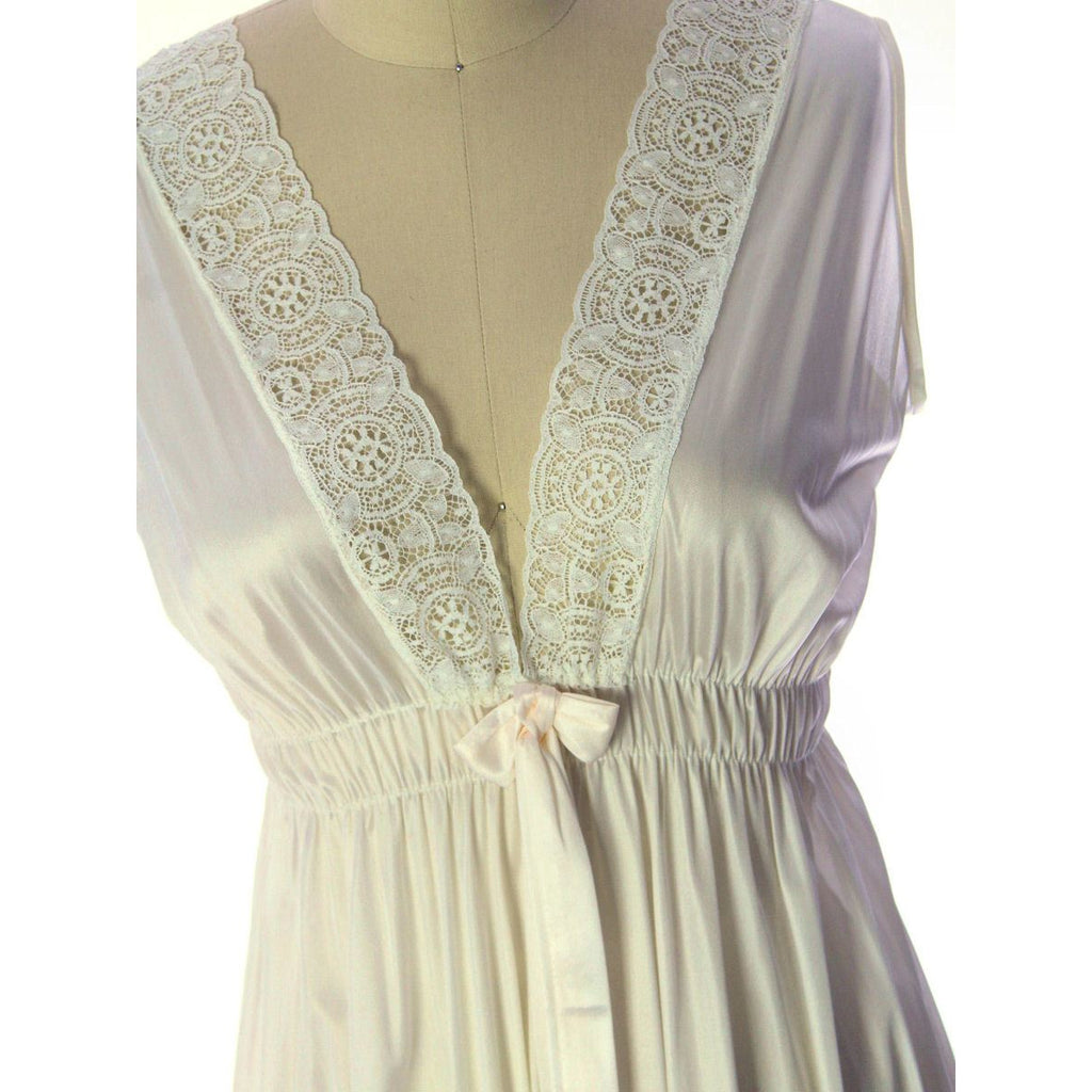 VTG Miss Elaine Blush White Nylon Bridal Peignoir O/S NWT Large 1960s lingerie The Best Vintage Clothing