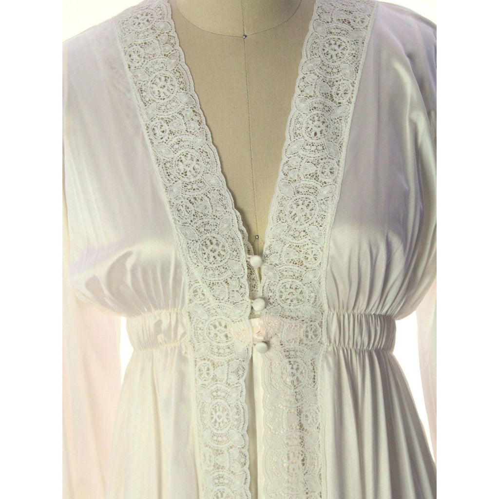 VTG Miss Elaine Blush White Nylon Bridal Peignoir O/S NWT Large 1960s lingerie The Best Vintage Clothing