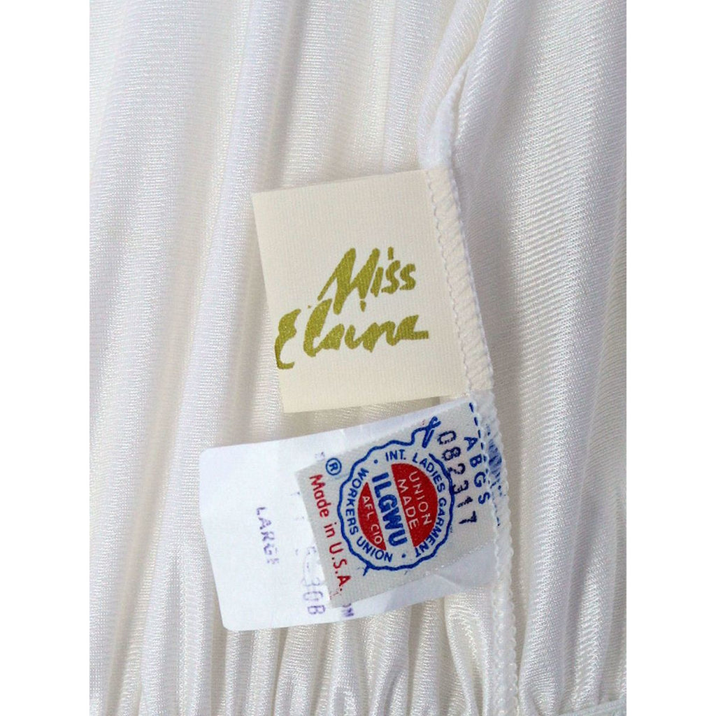 VTG Miss Elaine Blush White Nylon Bridal Peignoir O/S NWT Large 1960s lingerie The Best Vintage Clothing