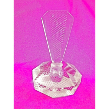 Vintage Lead Cut Crystal Paperweight Perfume Bottle Art Deco Bubble 7.5 Tall - The Best Vintage Clothing
 - 1