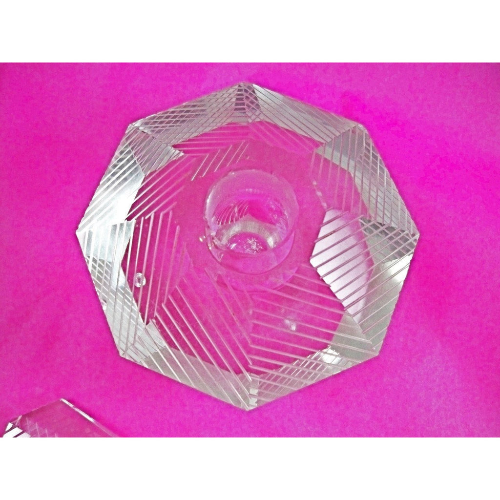 Vintage Lead Cut Crystal Paperweight Perfume Bottle Art Deco Bubble 7.5 Tall Accessories The Best Vintage Clothing