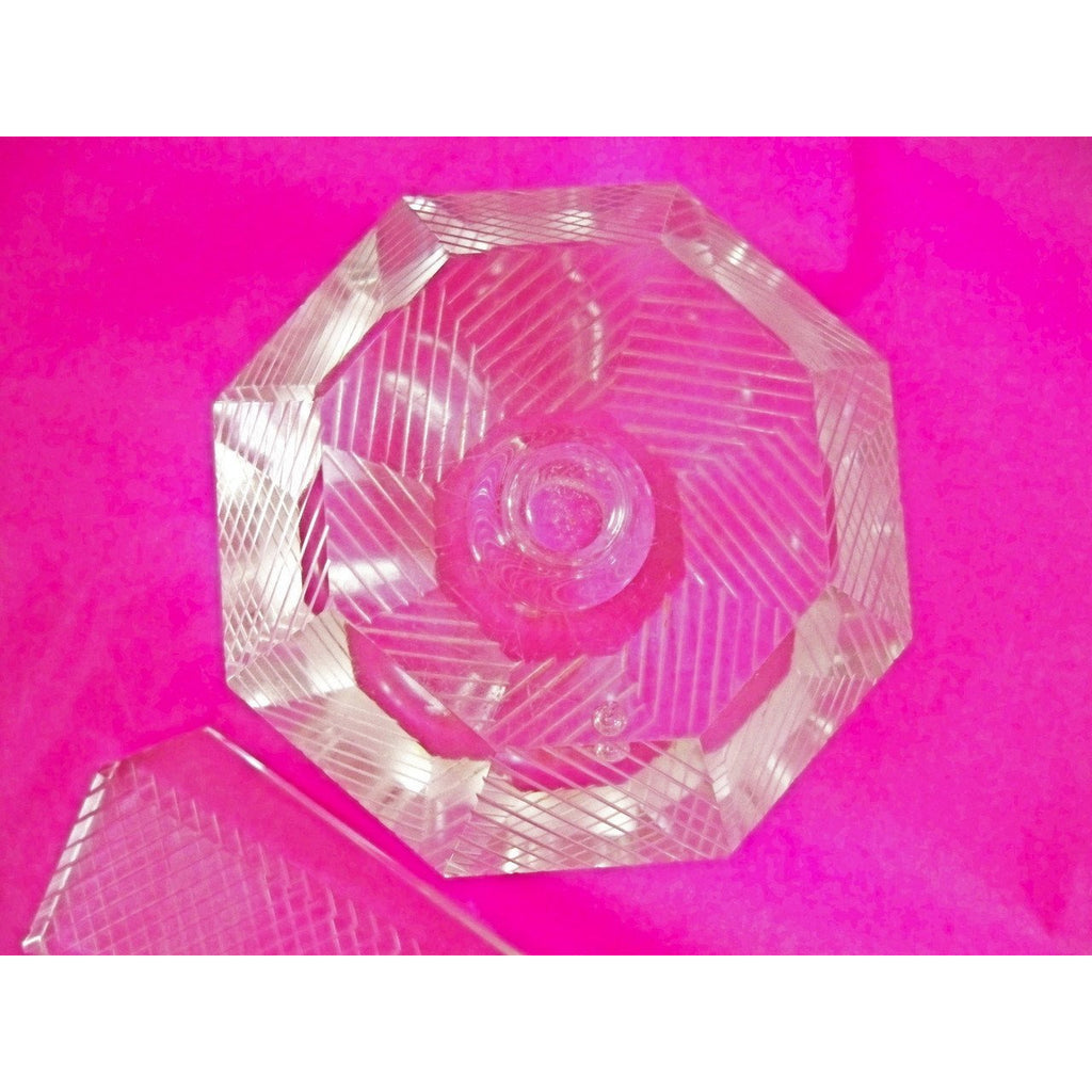 Vintage Lead Cut Crystal Paperweight Perfume Bottle Art Deco Bubble 7.5 Tall Accessories The Best Vintage Clothing