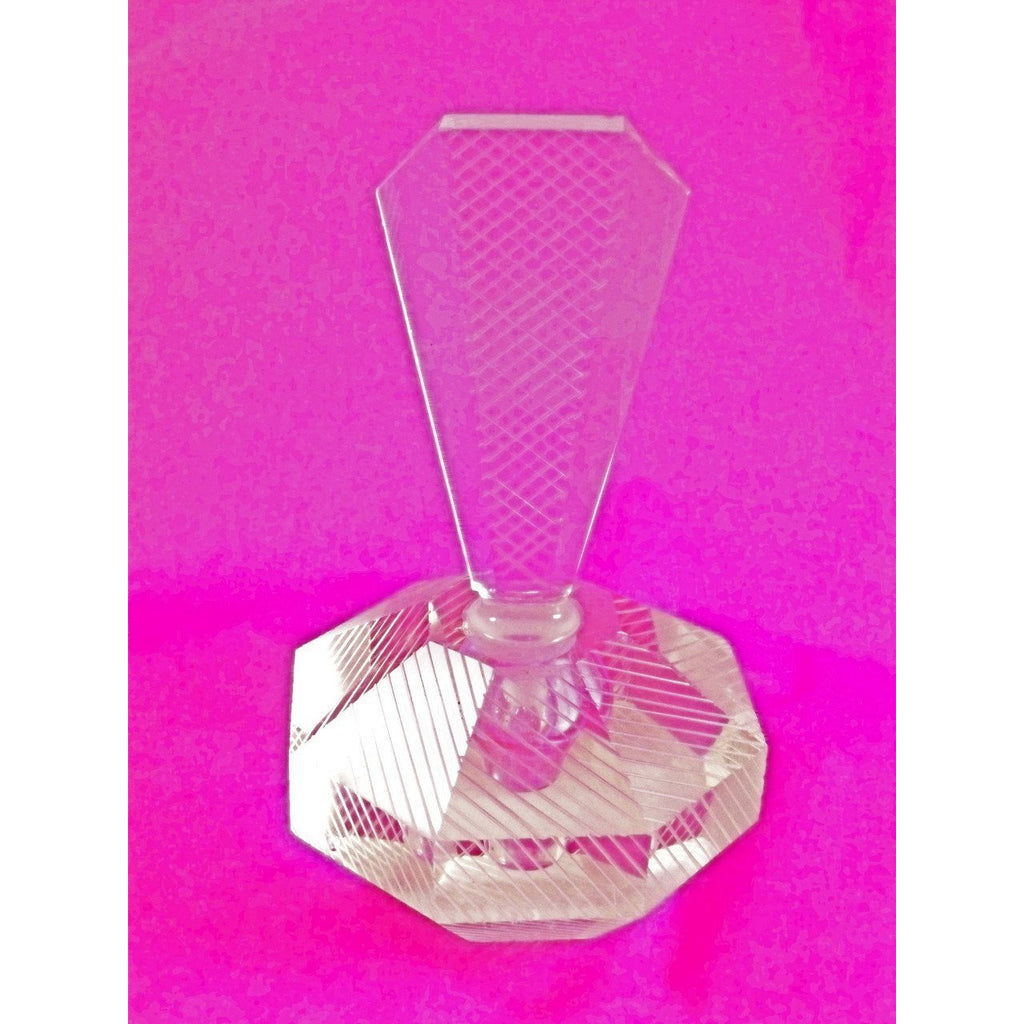 Vintage Lead Cut Crystal Paperweight Perfume Bottle Art Deco Bubble 7.5 Tall Accessories The Best Vintage Clothing