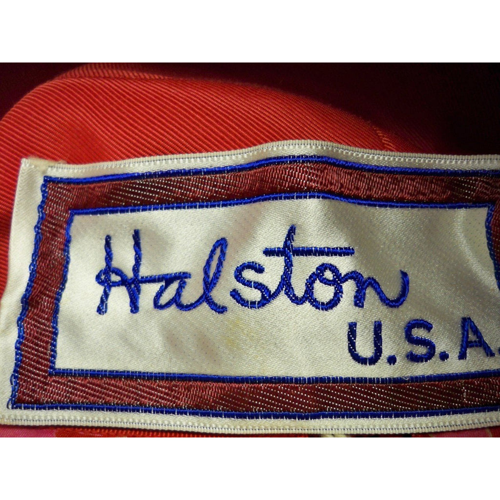 Vintage Hat Halston Silk Abstract Print Pinks & Reds 1970S Hats,New Arrivals Halston