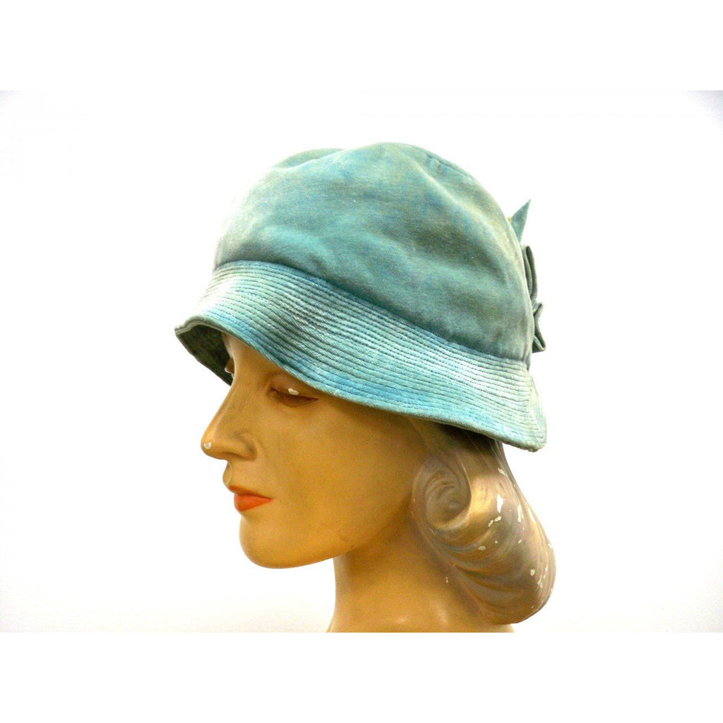Vintage Hat Cloche Turquoise Velvet Hat Jean Barthet Paris 1950S Small Hats The Best Vintage Clothing