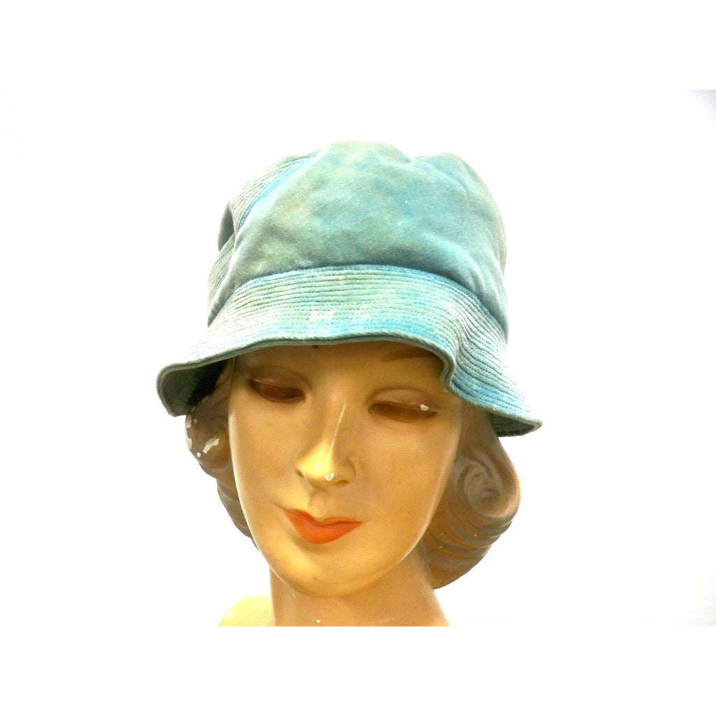 Vintage Hat Cloche Turquoise Velvet Hat Jean Barthet Paris 1950S Small Hats The Best Vintage Clothing