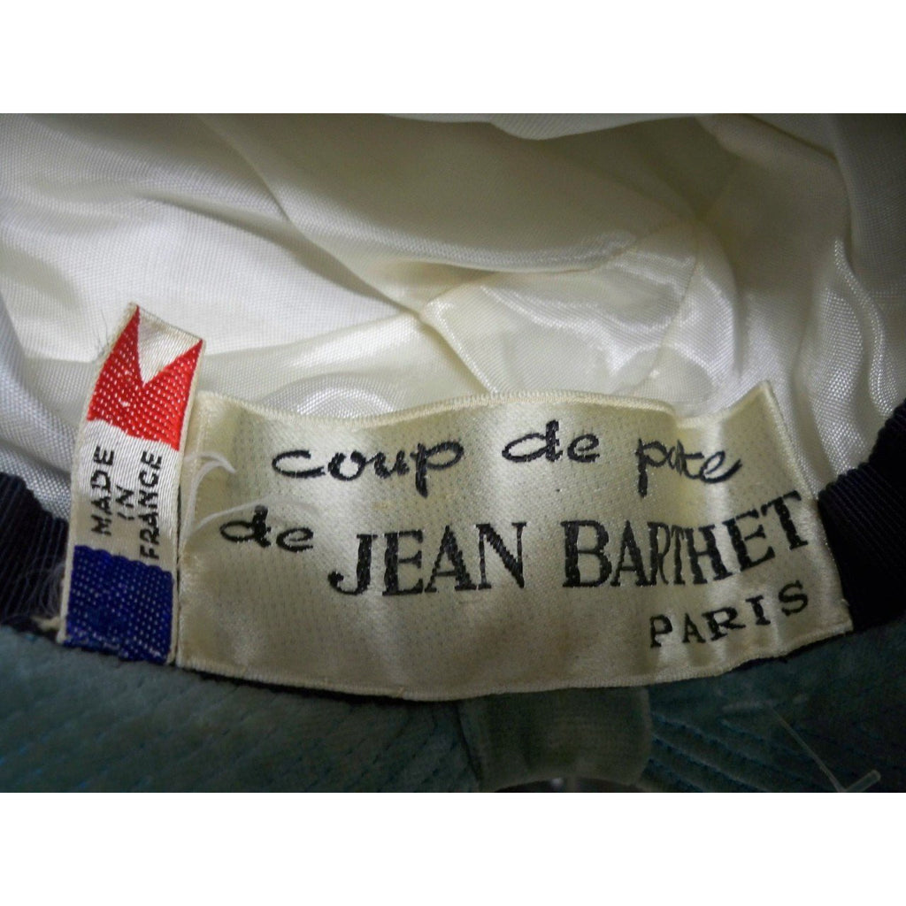 Vintage Hat Cloche Turquoise Velvet Hat Jean Barthet Paris 1950S Small Hats The Best Vintage Clothing