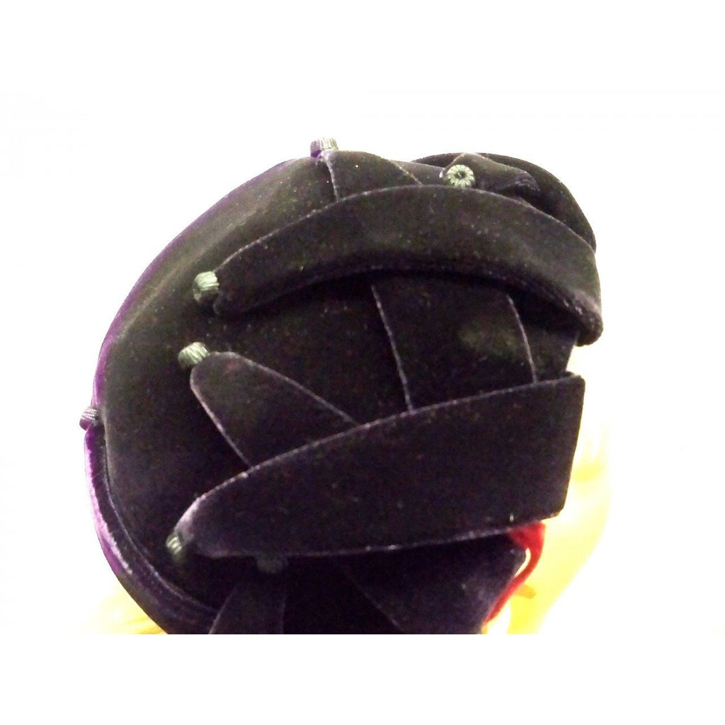 Vintage Womens Cocktail Hat Deep Eggplant Silk Velvet Skull Cap 1950S Hats The Best Vintage Clothing