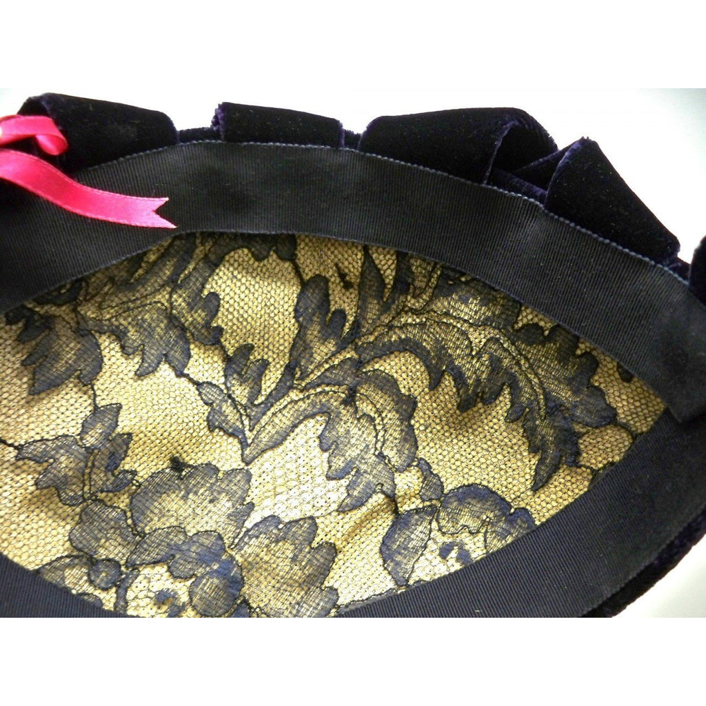 Vintage Womens Cocktail Hat Deep Eggplant Silk Velvet Skull Cap 1950S Hats The Best Vintage Clothing