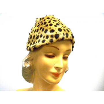 Vintage Cheetah Fur  Ladies Hat 1940s Adele List Vienna - The Best Vintage Clothing
 - 1