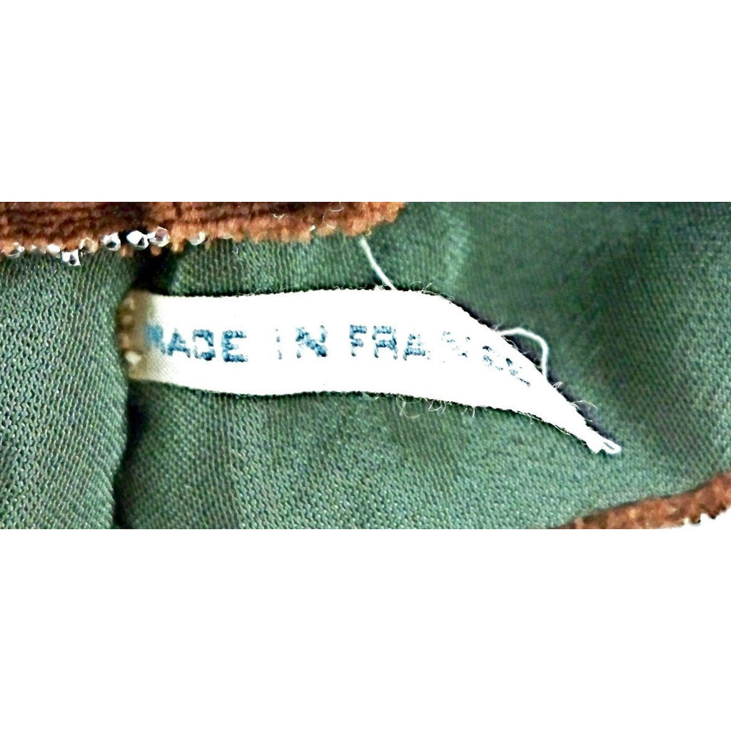 Vintage Chocolate Brown SIlk Velvet Purse Cut Steel Beads France 1920s Handbags,On Sale,Women's The Best Vintage Clothing