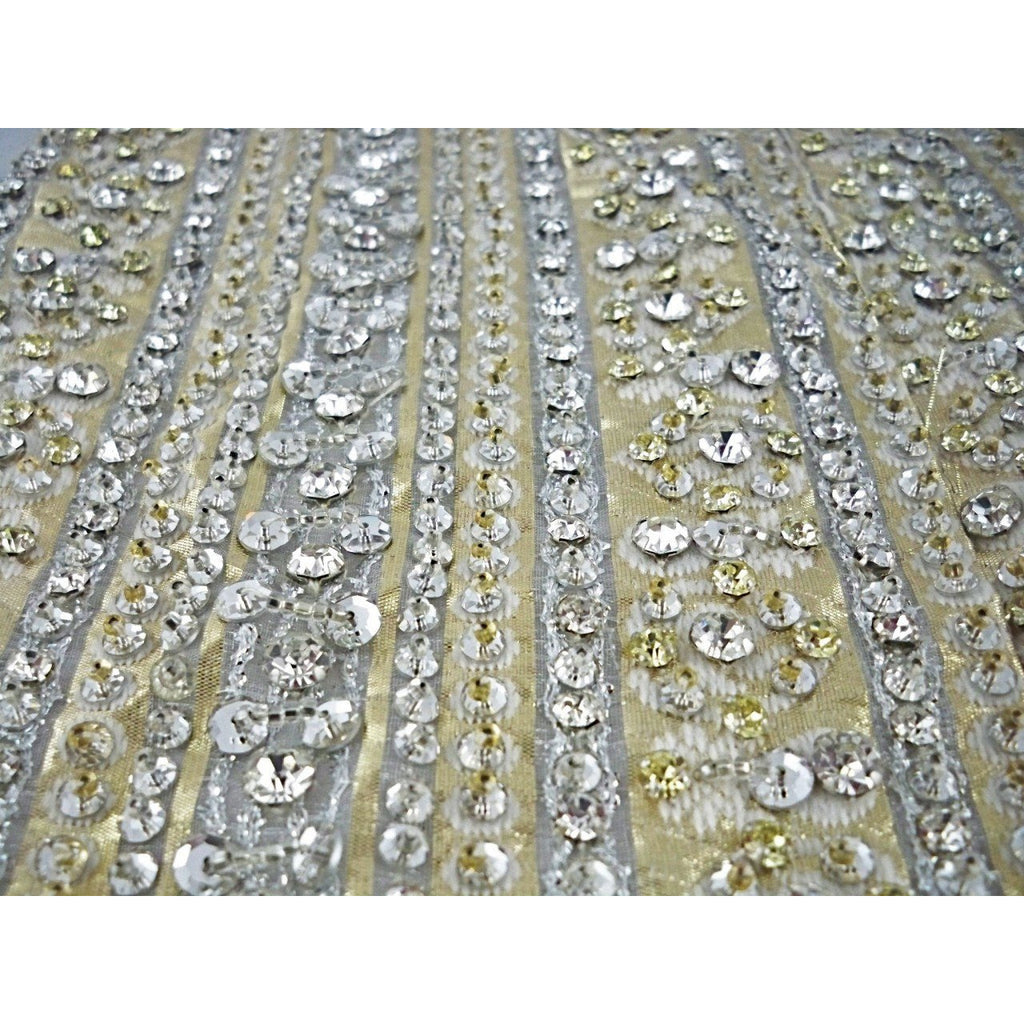 Vintage Panels Rhinestone Studded /Beaded Metallic Silk Brocade 1960s Collectibles,On Sale The Best Vintage Clothing