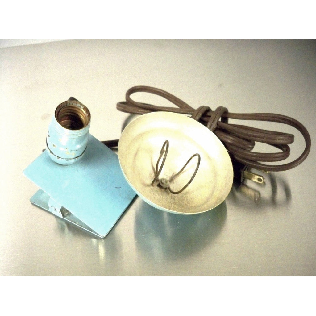 Vintage Aluminum Clip-On Night Light Aqua 1940s Collectibles,On Sale The Best Vintage Clothing