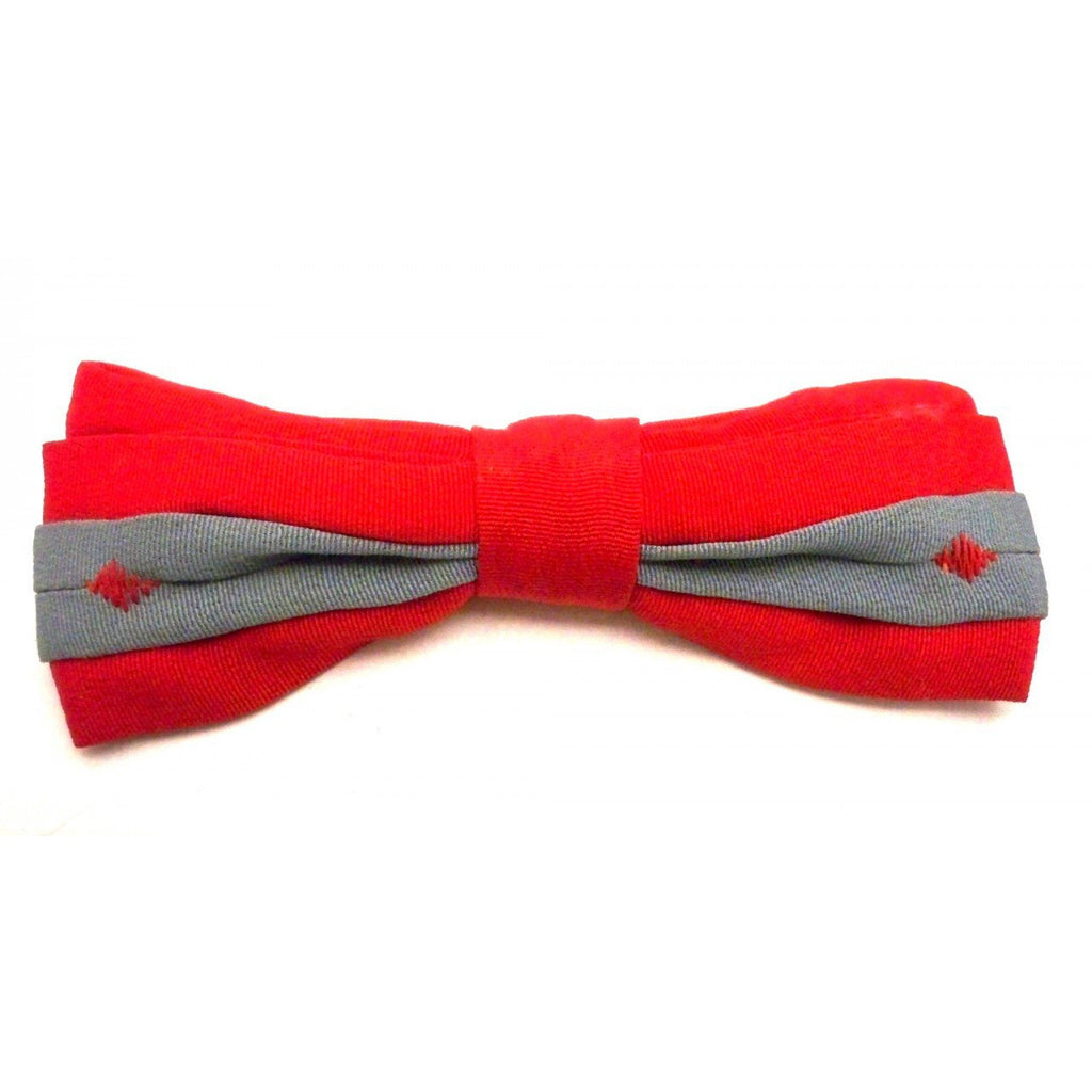 Vintage Boys Clip On Bow Tie Evergrip Jr. Red/Gray - The Best Vintage Clothing
 - 1