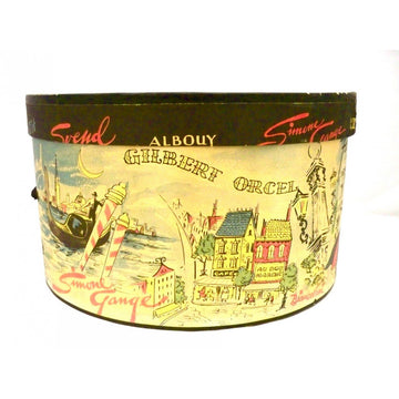 Vintage Printed  Hat Box Jaques Fath 1950s 12" - The Best Vintage Clothing
 - 1