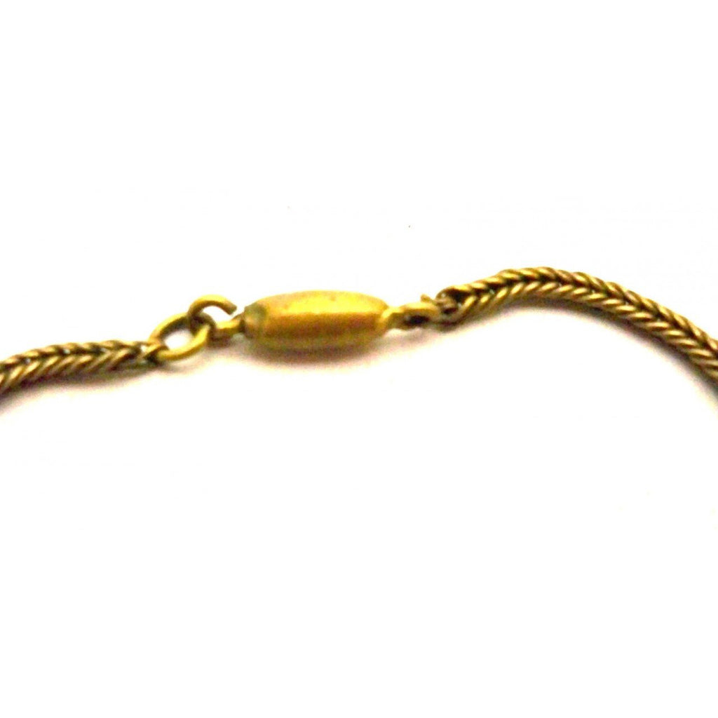 Vintage Amber Glass & Brass Necklace Downton Abbey 1920s Era Jewelry,New Arrivals,Women's The Best Vintage Clothing