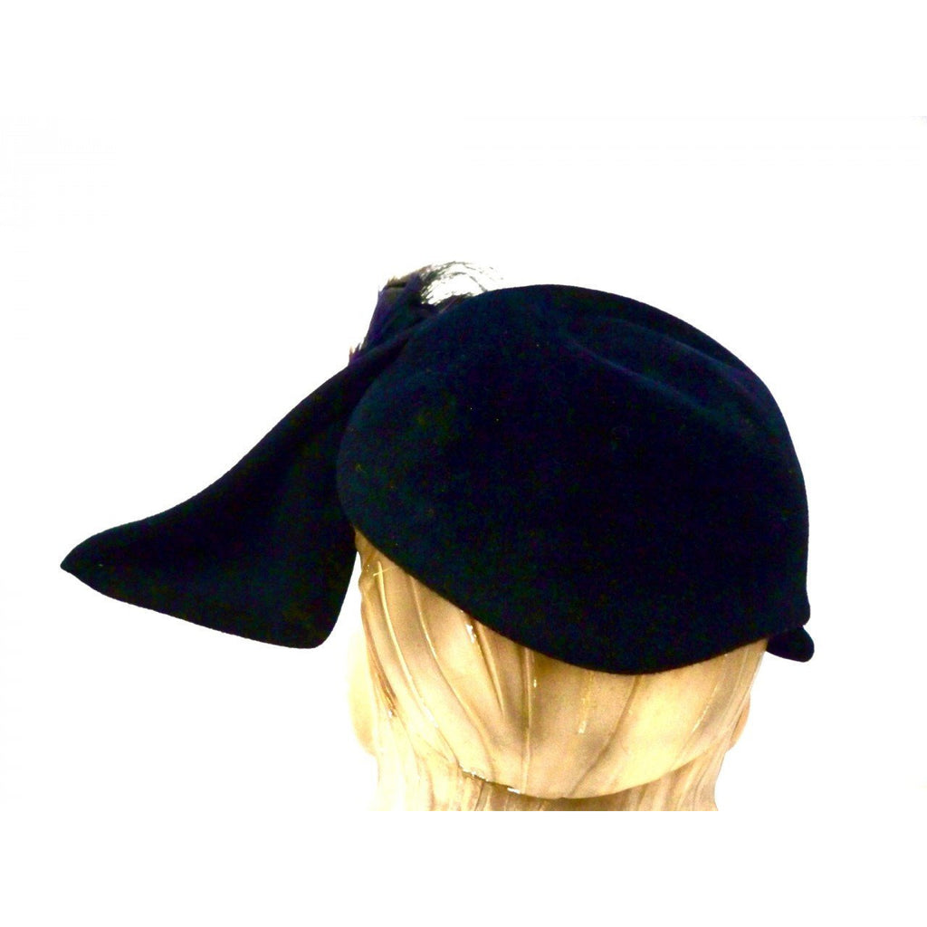 Vintage Ladies Hat Sweeping Feathers Reproduction Rose Valois Paris 1940s Hats,New Arrivals The Best Vintage Clothing