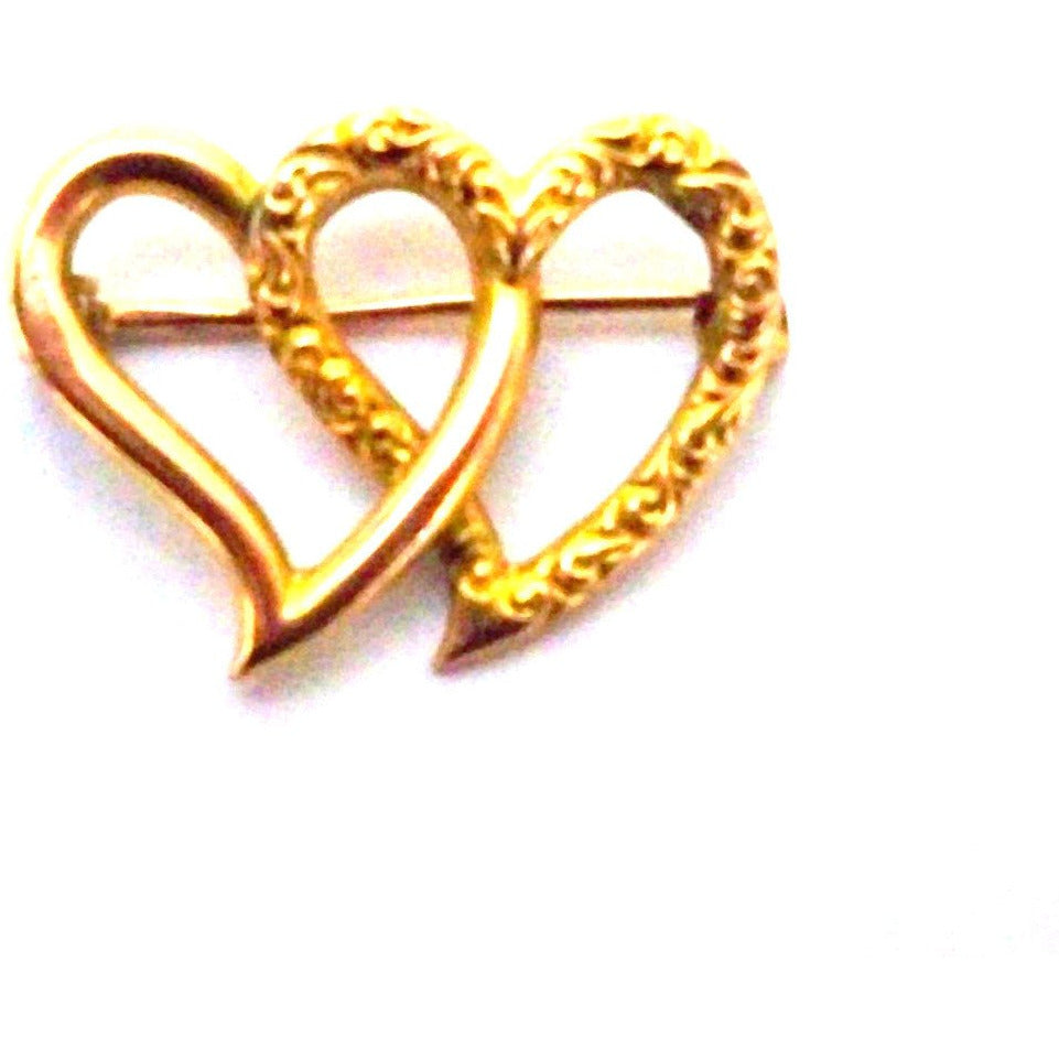 Antique Victorian Double Heart Brooch 10K - The Best Vintage Clothing
 - 1