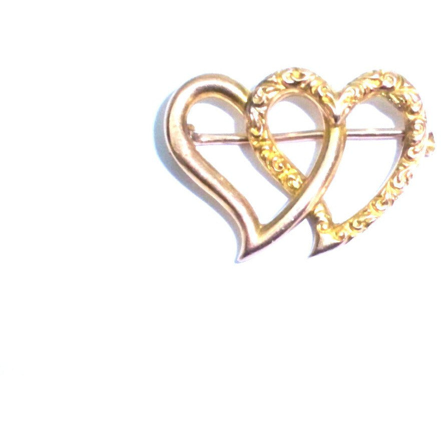 Antique Victorian Double Heart Brooch 10K Jewelry The Best Vintage Clothing