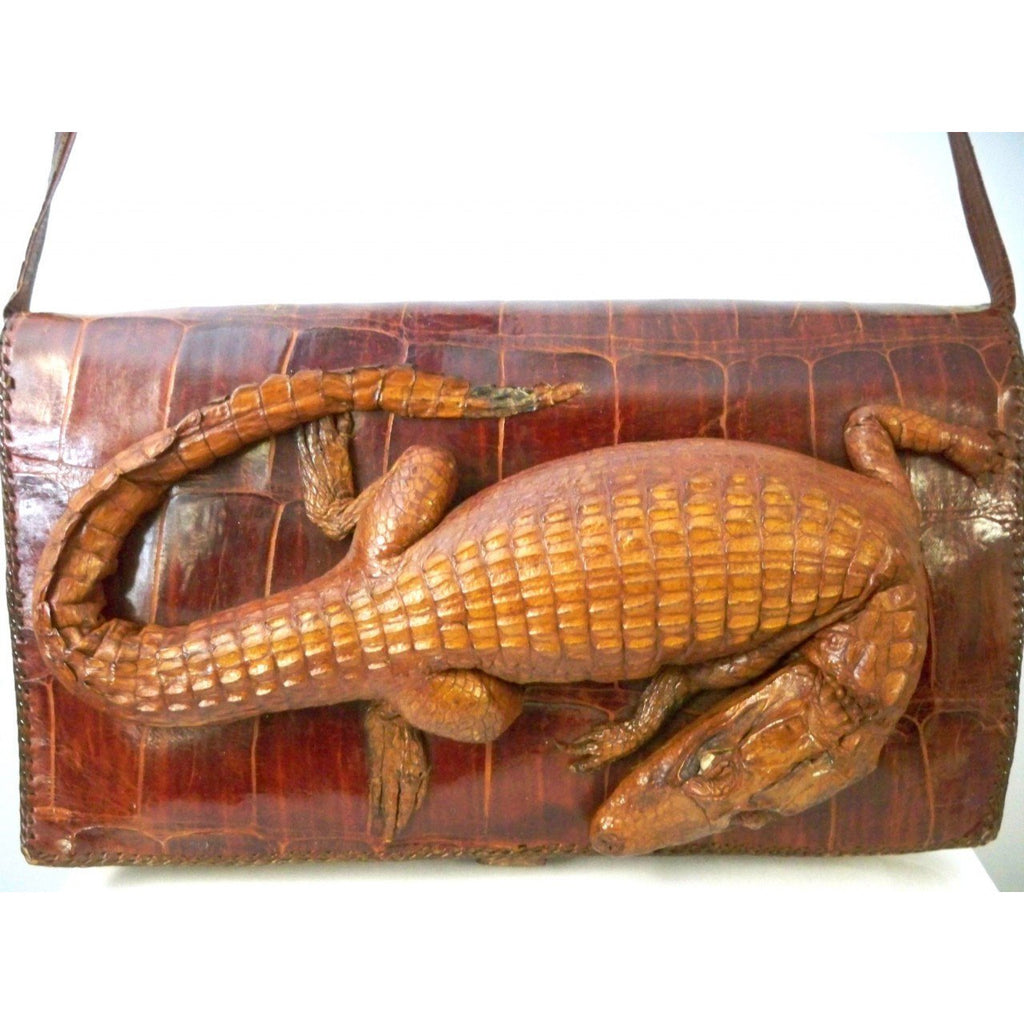 Vintage Alligator Purse Handbag Organizer 1950s Handbags The Best Vintage Clothing