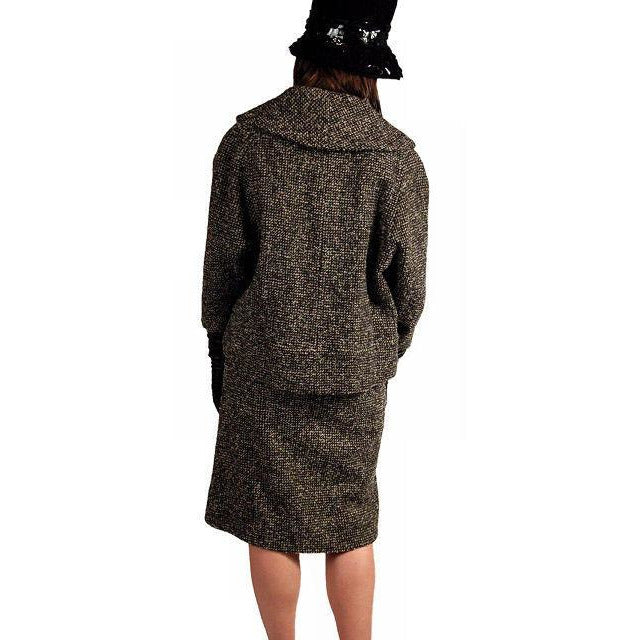 Vintage Tweed Suit Pencil Skirt 1940S Salt & Pepper Wool/ Mohair Wilma Small Cart2cart Wilma