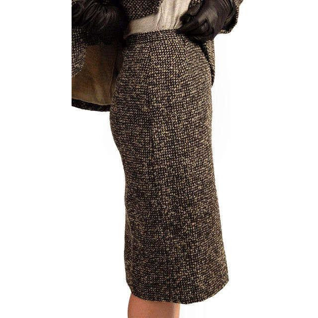 Vintage Tweed Suit Pencil Skirt 1940S Salt & Pepper Wool/ Mohair Wilma Small Cart2cart Wilma