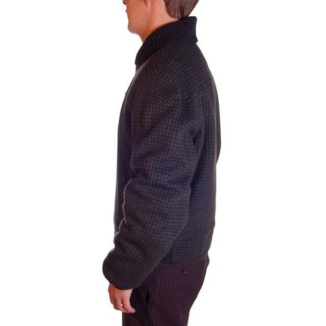 Vintage Mens Zip Jacket Cresco Wool Houndstooth 1950S Sz 40 Men's Vintage The Best Vintage Clothing