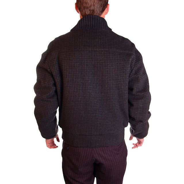 Vintage Mens Zip Jacket Cresco Wool Houndstooth 1950S Sz 40 Men's Vintage The Best Vintage Clothing