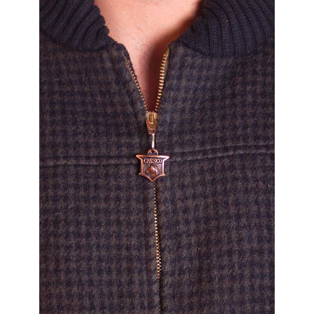 Vintage Mens Zip Jacket Cresco Wool Houndstooth 1950S Sz 40 Men's Vintage The Best Vintage Clothing