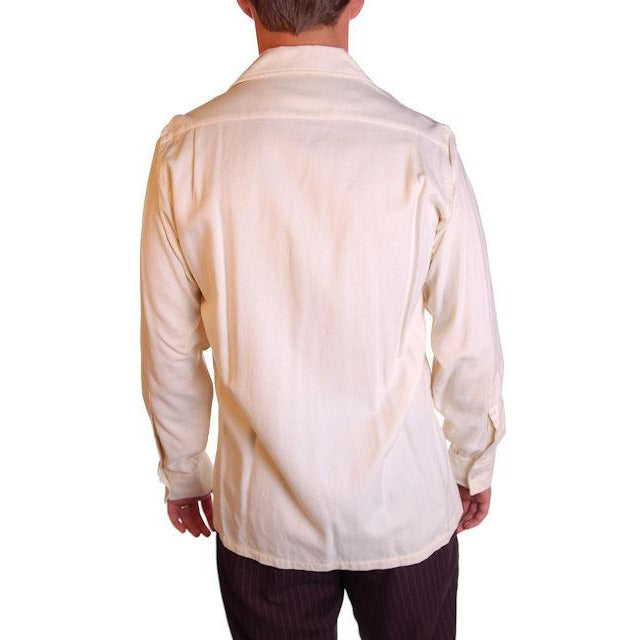 Vintage Mens Rupert Rhodes Wool Blend Cream Shirt 1950S 38-40 Chest Men's Vintage The Best Vintage Clothing