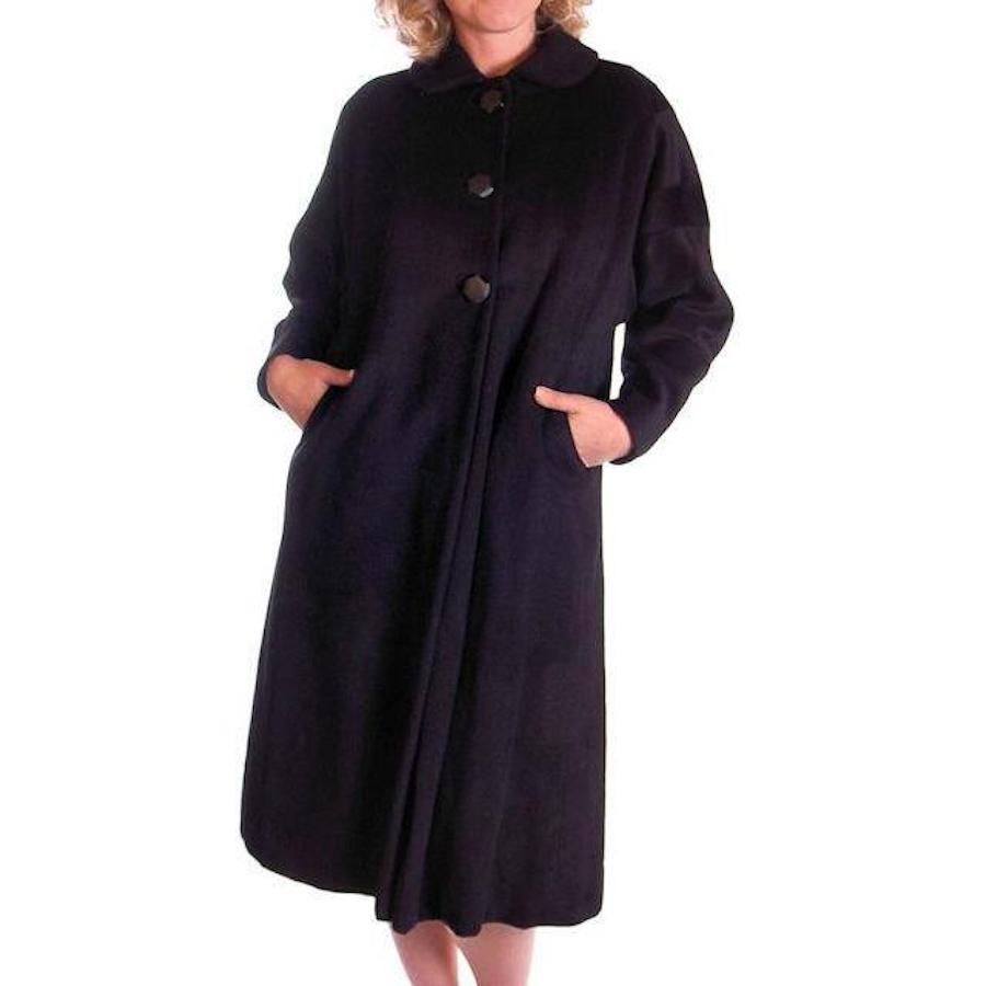 Womens M/L Vintage Black Sack Coat Unique Back Cut Rafi / Beverly 1950S Cart2cart Rafi